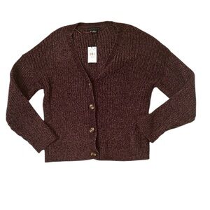 🆕 Sanctuary V Neck Button Front Cardigan Brown Women’s Size Medium